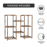 Plant Stand Indoor, Outdoor Wood Plant Stands for Multiple Plants, Plant Shelf Ladder Table Plant W2181P192837