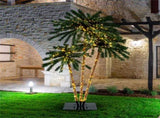 3-Piece Pre-Lit Palm Tree Set - 4/5/6ft Heights, 930 Warm White LEDs, Green PVCMetal 88432254