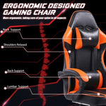 ZUN Gaming Computer Chair with Wheels, Adjustable Height Pu Leather Gamer Chair Office Desk 00283337