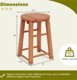 2 PCS 18-Inch Outdoor Wood Bar Stools Set 27100467