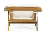 Outdoor Acacia Wood Club Chairs with Cushions , Teak Finish Beige, 30.75" W x 30.25" D x 70856.00BGE