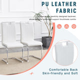 A set of 4 white PU material bow-shaped chairs - Adding fashion to minimalist and contemporary home W3226P279081