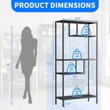 Modern Storage Shelf with 4 Compartments & Metal Legs, Freestanding Organizer,Book Display T2398P286673