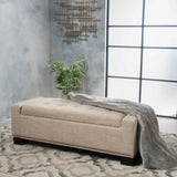 ZUN CHELSEA STORAGE OTTOMAN W/STUDS 54574.00F