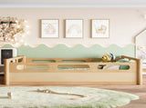 Full Size Floor Platform Bed with Full-length Guardrails, Low Profile Full Bed Frame, No Box Spring W1580P438793