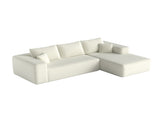 Beige Modular Corduroy Sectional Sofa with Chaise Lounge, All-Foam Deep Seat Couch, Soft Wide-Wale 92259911