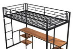 ZUN Twin-size Loft Bed with Table & Shelves/ Heavy-duty Sturdy Metal/ Built-in Table & Shelves/ Noise W42752472