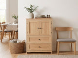 Natural wood-look finish, melamine-faced MDF, 23.62*11.81*43.31in 2-drawer 2-door bathroom tall 88775980