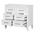 ZUN 36'' Bathroom Vanity without Sink , Free Standing Single Vanity Set with Four Drawers, Solid Wood WF322107AAK