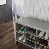 Storage Bench, Shoe Bench, Entryway Bench Padded Cushion, Drawer and Open Compartments, Bench W3151P288934