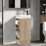 16 inch Bathroom Vanity Sink Combo for Small Bathroom - Natural Ash W3520P327621