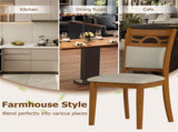 2PCS Ergonomic Padded Back Dining Chair, Rubber Wood Frame 330 LBS Capacity Kitchen Chair 31067046