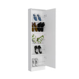 Leto Xl Shoe Rack, Mirror, Five Interior Shelves, Single Door Cabinet -White B20091930
