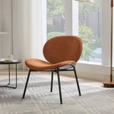 Mid-Century Modern Shell Chair Single Side Chair Tripod,Orange fabric Lounge Chair in Walnut Finish W1143P214258