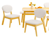 Rubberwood Dining Table Set, 1 Rectangular Table 4 Upholstered Chairs 1 Bench, Natural Wood 25118612