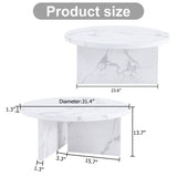 A white MDF material circular patterned coffee a 31.4-inch white center modern coffee W1151131600