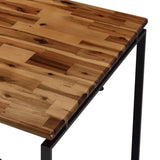 Oak and Black Dining Table with Metal Sled Base B062P209311