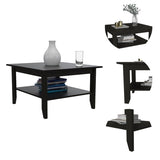 Essential Coffee Table, One Shelf, Four Legs -Black B20091908