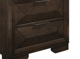 Contemporary Design 2-Drawers Nightstand 1pc Bedroom Furniture Warm Espresso Finish Raised Panel B011P225192