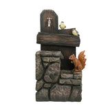 ZUN 15x14.1x26.4" Decorative Two-Tiered Water Fountain Woodland Animal Design, Outdoor Fountain W2078P178885