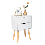 40*30*60cm Simple And Modern White Cabinet, Wood Color Legs, MDF Spray Paint, High Legs, Two 81927349