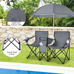 ZUN Outdoor camping chair with umbrella 08116855