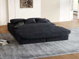 75'' 2-in-1 Foldable Sofa,Convertible Sleeper Foam Sofa Bed with Multi Functional Blanket, Corduroy W834P317046