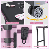 Portable Nail Art Table w/ LED Mirror, Bluetooth, Lockable Drawers, Telescopic Pole - Folding 17460864