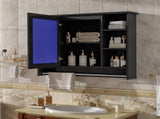 3-in-1 Bathroom Mirror Cabinet, 36-inch Wall Mounted Medicine Cabinet with Adjustable Shelf & Soft N710P358618B
