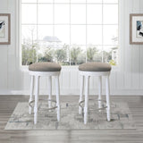 AGODY Bar Stools Set of 2, 26" Counter Height, 360&deg Swivel Wooden Barstool with Fabric Upholstered W2170P208071