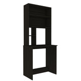Compu Hutch Desk, Four Shelves, Writing Desk, One Lower Shelf -Black B20091904