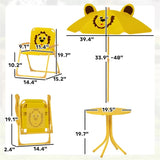 Kids Outdoor Activity Table with Foldable Chairs Yellow 95325722