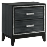 Weathered Black 2-drawer Nightstand B062P181333