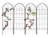 4 Pack Metal Garden Trellis 78.7" x 19.7" Rustproof Trellis for Climbing Plants Outdoor Flower W158681138