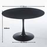 47.2INCH TULIP ROUND DINING TABLE,OFFICE TABLE,COFFEE TABLE,120X120X74CM,BLACK W234P281546