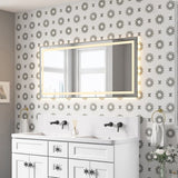 60 x 28 Inch LED Bathroom Mirror with Front and Backlight, Wall Mounted Vanity Mirror with Aluminum W2287P354857