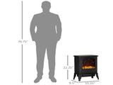 Electric Fireplace Freestanding Stove Heater with Realistic Flame 15.25"x9.5"x22.25" Black 39128660