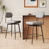 360 &deg Rotating Bar Chair Bar Stool bar stools set of 2 piece set with leather cushions and iron W1727P251186