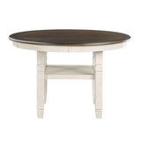 ZUN Brown and Antique White Finish 1pc Dining Table with Display Shelf Transitional Style Furniture B01155790