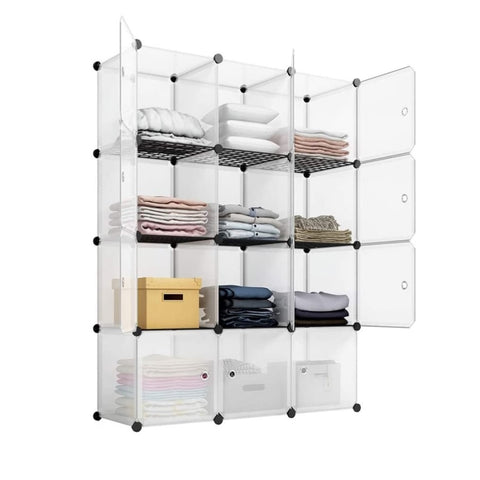 ZUN 12-Cube Storage Shelf Cube Shelving Bookcase Bookshelf Organizing Closet Toy Organizer Cabinet White 74988135