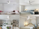 Ceiling Fans with Dimmable Led Lights, 52 Inch Flush Mount Ceiling Fan Remote Control, Quiet DC 91057415