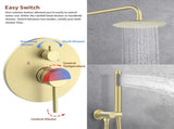 Shower System Shower Faucet Combo Set Wall Mounted with 10" Rainfall Shower Head and handheld shower 32087493