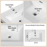 30" Wall-Mounted Bathroom Vanity with Sink, Floating Bathroom Storage Cabinet with Stone Resin W1573P211184