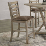 Set of 2 Dining Counter Height Chairs Modern Farmhouse Rustic Look Distressed Design Ladderback W2537P168503