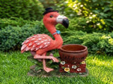 Outdoor Garden Sculpture Flamingo Flower Pot Planter - Unique Yard Statue Decoration, Interesting W5398P454682