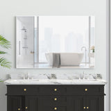 48"x32" Oversized Modern Rectangle Bathroom Mirror with White Frame Decorative Large Wall Mirrors W708P146111