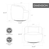 34.25 "Wide Upholstered Corduroy Metal Base 360&deg Swivel Barrel Soft Chair with Pillow, for Club, W3118P253970