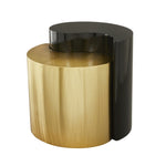 ZUN Ying Yang Modern & Contemporary Style 2PC End Table Made with Iron Sheet Frame in Black & Gold B009140742