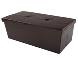30-inch Faux Leather Folding Storage Ottoman with Removable Bin 45960742