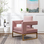 ZUN Lenola Contemporary Upholstered Accent Arm Chair, Pink T2574P164512